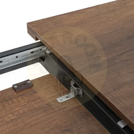 Mesa extensible marrón metal y madera 138x85x76cm - Ixia - 612140IX - foto-secundaria-6