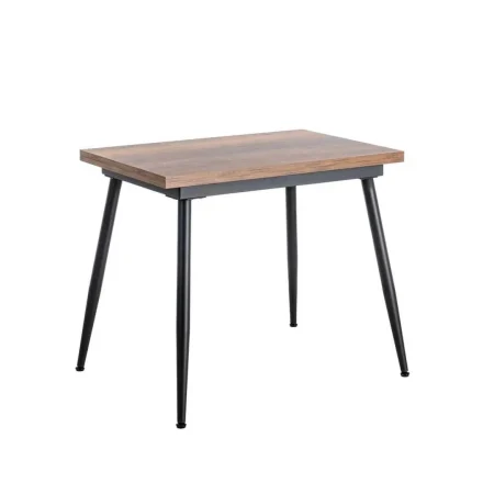 Mesa extensible giratoria de metal y madera marrón 90x60x75cm - Ixia - 612143IX - foto-blanco