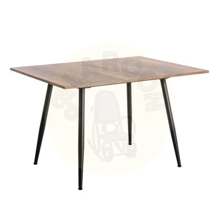 Mesa extensible giratoria de metal y madera marrón 90x60x75cm - Ixia - 612143IX - foto-secundaria-1