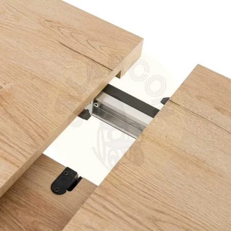 Mesa extensible natural en metal y madera 170x90x75cm - Ixia - 612145IX - foto-secundaria-3