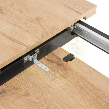 Mesa extensible natural en metal y madera 170x90x75cm - Ixia - 612145IX - foto-secundaria-4