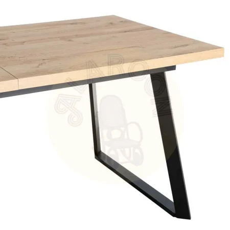 Mesa extensible natural en metal y madera 170x90x75cm - Ixia - 612145IX - foto-secundaria-6