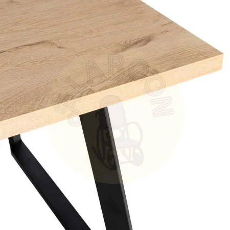 Mesa extensible natural en metal y madera 170x90x75cm - Ixia - 612145IX - foto-secundaria-7
