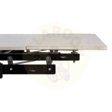 Mesa extensible blanco y negro con tablero cerámico imitación mármol y patas de metal 170x90x76cm - Ixia - 612347IX - foto-secundaria-5