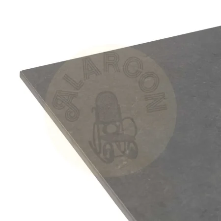 Mesa extensible gris y negro con patas de metal y tablero cerámico imitación mármol 170x90x76cm - Ixia - 612348IX - foto-secundaria-1