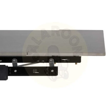Mesa extensible gris y negro con patas de metal y tablero cerámico imitación mármol 170x90x76cm - Ixia - 612348IX - foto-secundaria-5