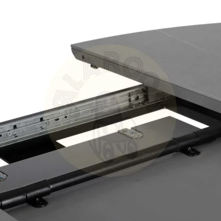 Mesa extensible gris y negro con sobre cerámico efecto mármol y patas metálicas 120x120x75cm - Ixia - 612350IX - foto-secundaria-6