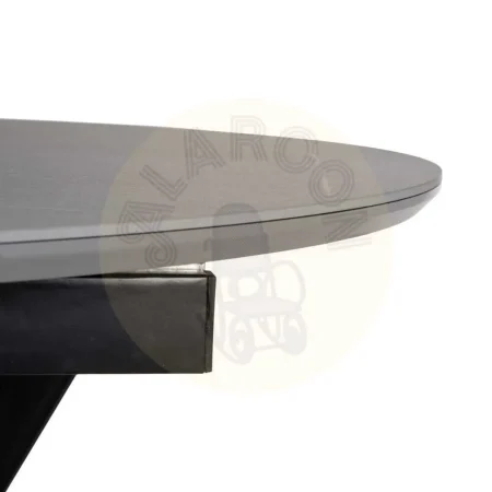 Mesa extensible gris y negro con sobre cerámico efecto mármol y patas metálicas 120x120x75cm - Ixia - 612350IX - foto-secundaria-8
