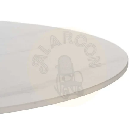 Mesa centro blanco y natural con patas de metal y sobre cerámico efecto mármol 80x80x45cm - Ixia - 612353IX - foto-secundaria-3