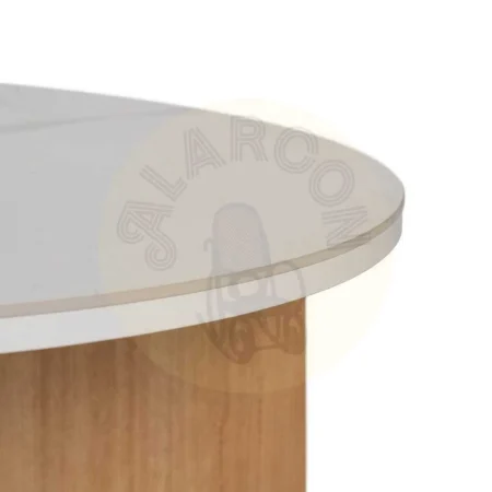 Mesa de centro blanco natural con sobre cerámico efecto mármol y patas de metal 80x80x35cm - Ixia - 612356IX - foto-secundaria-3