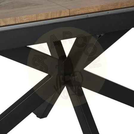 Mesa extensible color natural y negro en DM y metal 160x90x77cm - Ixia - 612357IX - foto-secundaria-10