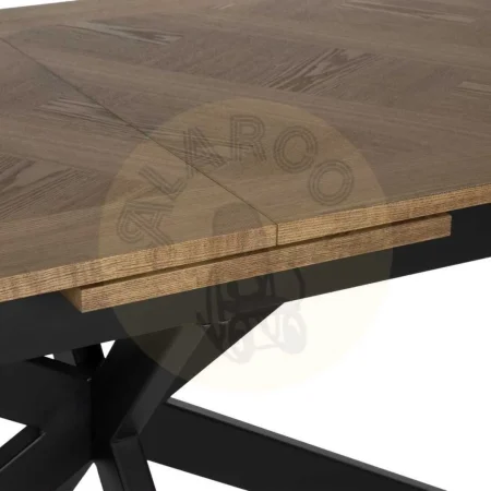 Mesa extensible color natural y negro en DM y metal 160x90x77cm - Ixia - 612357IX - foto-secundaria-7