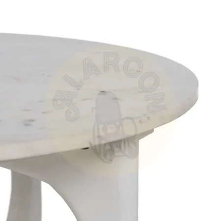 Mesa de centro blanca en mármol y madera 75x75x40cm - Ixia - 612438IX - foto-secundaria-4