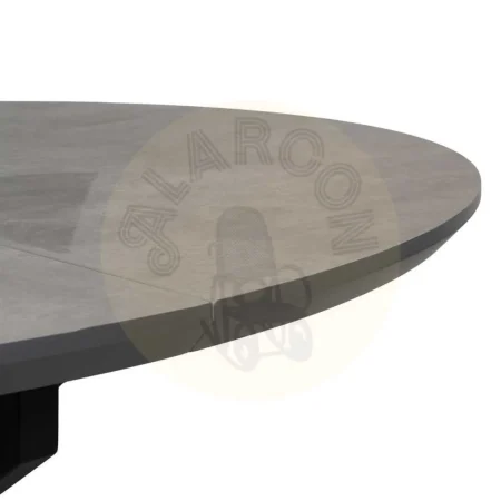 Mesa extensible gris y negro en DM y metal 120x120x76cm - Ixia - 612536IX - foto-secundaria-3