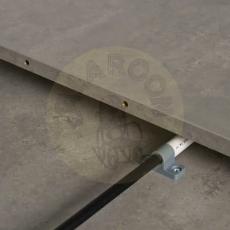 Mesa extensible gris y negro en DM y metal 120x120x76cm - Ixia - 612536IX - foto-secundaria-4