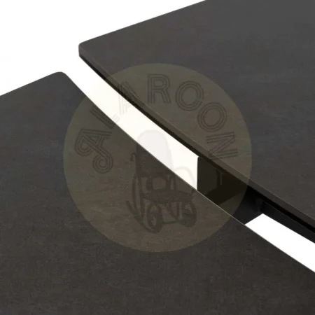 Mesa extensible gris oscuro superficie de cerámica y cristal estructura de hierro 180x90x76cm - Ixia - 612539IX - foto-secundaria-5