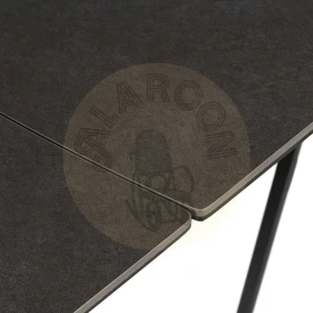 Mesa extensible gris oscuro superficie de cerámica y cristal estructura de hierro 180x90x76cm - Ixia - 612539IX - foto-secundaria-6