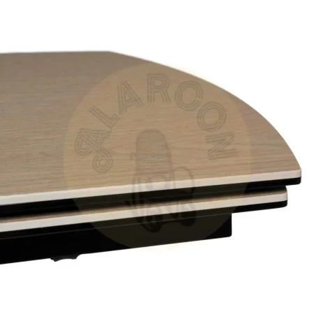Mesa extensible con tapa de cerámica y cristal sobre estructura de hierro acabado natural y negro 180x90x76cm - Ixia - 612540IX - foto-secundaria-3