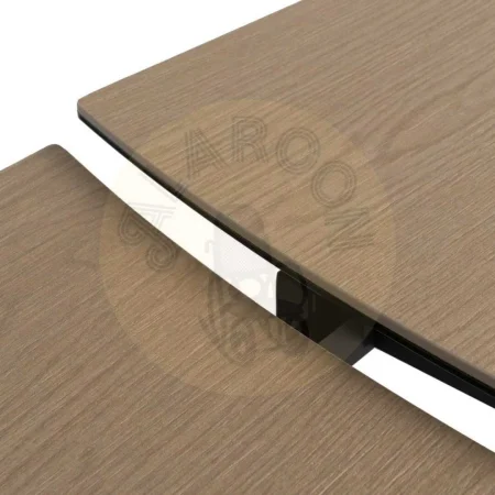 Mesa extensible con tapa de cerámica y cristal sobre estructura de hierro acabado natural y negro 180x90x76cm - Ixia - 612540IX - foto-secundaria-5