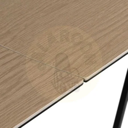 Mesa extensible con tapa de cerámica y cristal sobre estructura de hierro acabado natural y negro 180x90x76cm - Ixia - 612540IX - foto-secundaria-6
