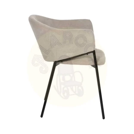Silla tapizada en tejido beige con patas metálicas 54x60x78cm - Ixia - 612541IX - foto-secundaria-1