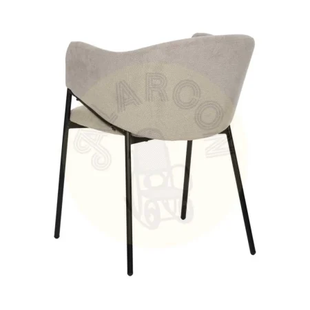 Silla tapizada en tejido beige con patas metálicas 54x60x78cm - Ixia - 612541IX - foto-secundaria-2