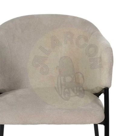 Silla tapizada en tejido beige con patas metálicas 54x60x78cm - Ixia - 612541IX - foto-secundaria-3