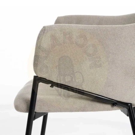 Silla tapizada en tejido beige con patas metálicas 54x60x78cm - Ixia - 612541IX - foto-secundaria-4