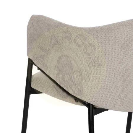 Silla tapizada en tejido beige con patas metálicas 54x60x78cm - Ixia - 612541IX - foto-secundaria-8