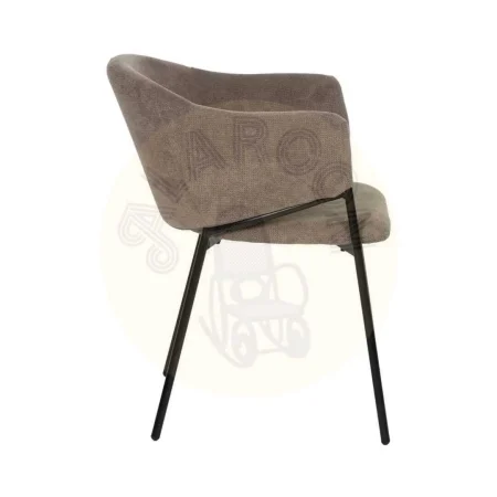 Silla tapizada en tejido taupe con patas metálicas 54x60x78cm - Ixia - 612542IX - foto-secundaria-1