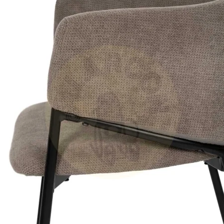Silla tapizada en tejido taupe con patas metálicas 54x60x78cm - Ixia - 612542IX - foto-secundaria-4