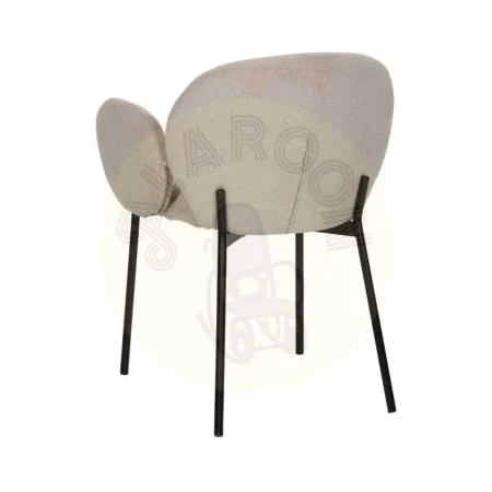 Silla beige tapizada en poliéster con patas metálicas y asiento acolchado 66x60x79cm - Ixia - 612543IX - foto-secundaria-2