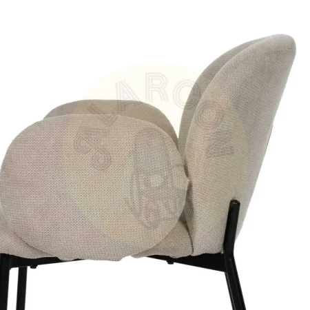 Silla beige tapizada en poliéster con patas metálicas y asiento acolchado 66x60x79cm - Ixia - 612543IX - foto-secundaria-4
