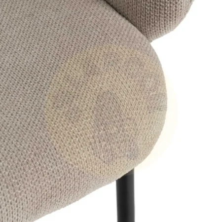 Silla beige tapizada en poliéster con patas metálicas y asiento acolchado 66x60x79cm - Ixia - 612543IX - foto-secundaria-7