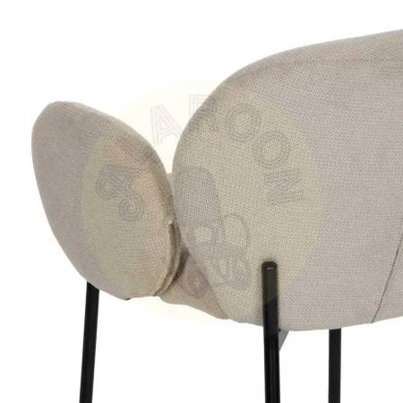 Silla beige tapizada en poliéster con patas metálicas y asiento acolchado 66x60x79cm - Ixia - 612543IX - foto-secundaria-8