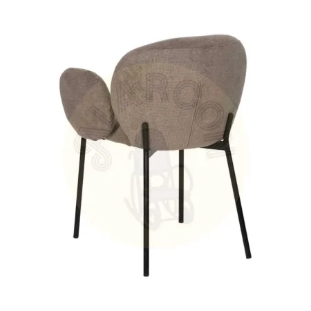 Silla tapizada en tejido poliéster color taupe con patas de metal 66x60x79cm - Ixia - 612544IX - foto-secundaria-2