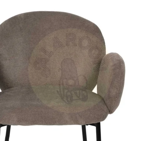 Silla tapizada en tejido poliéster color taupe con patas de metal 66x60x79cm - Ixia - 612544IX - foto-secundaria-3
