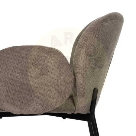 Silla tapizada en tejido poliéster color taupe con patas de metal 66x60x79cm - Ixia - 612544IX - foto-secundaria-4