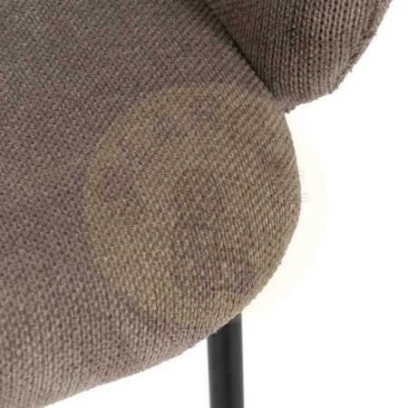Silla tapizada en tejido poliéster color taupe con patas de metal 66x60x79cm - Ixia - 612544IX - foto-secundaria-7