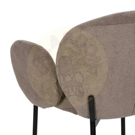 Silla tapizada en tejido poliéster color taupe con patas de metal 66x60x79cm - Ixia - 612544IX - foto-secundaria-8