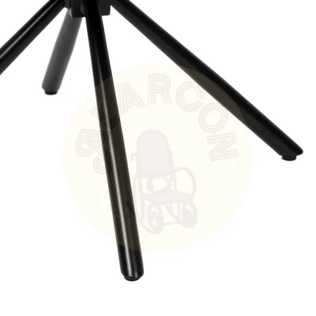 Silla giratoria 180 grados beige tapizada en tejido poliéster con patas metálicas 59.50x62x83.50cm - Ixia - 612547IX - foto-secundaria-10