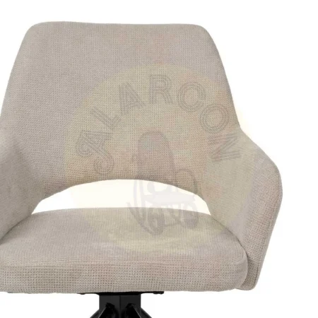 Silla giratoria 180 grados beige tapizada en tejido poliéster con patas metálicas 59.50x62x83.50cm - Ixia - 612547IX - foto-secundaria-3