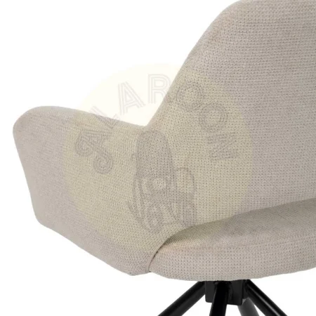 Silla giratoria 180 grados beige tapizada en tejido poliéster con patas metálicas 59.50x62x83.50cm - Ixia - 612547IX - foto-secundaria-8