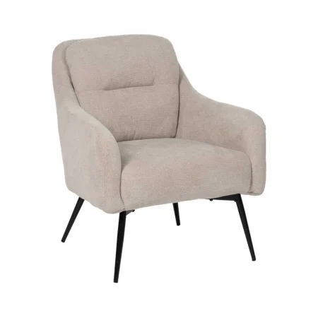 Sillón beige en tejido poliéster con patas metálicas 69x73x79cm - Ixia - 612549IX - foto-blanco