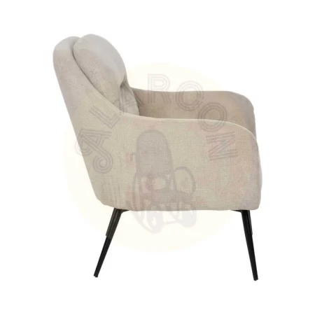 Sillón beige en tejido poliéster con patas metálicas 69x73x79cm - Ixia - 612549IX - foto-secundaria-1