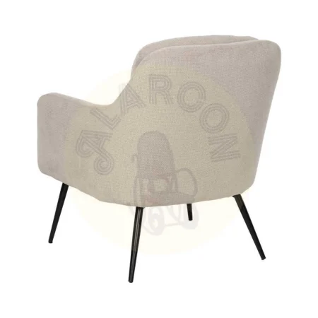 Sillón beige en tejido poliéster con patas metálicas 69x73x79cm - Ixia - 612549IX - foto-secundaria-2