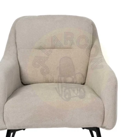Sillón beige en tejido poliéster con patas metálicas 69x73x79cm - Ixia - 612549IX - foto-secundaria-3