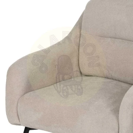 Sillón beige en tejido poliéster con patas metálicas 69x73x79cm - Ixia - 612549IX - foto-secundaria-4