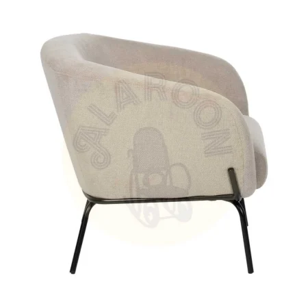 Sillón beige tapizado en tejido poliéster con patas metálicas 77x72x68cm - Ixia - 612551IX - foto-secundaria-1