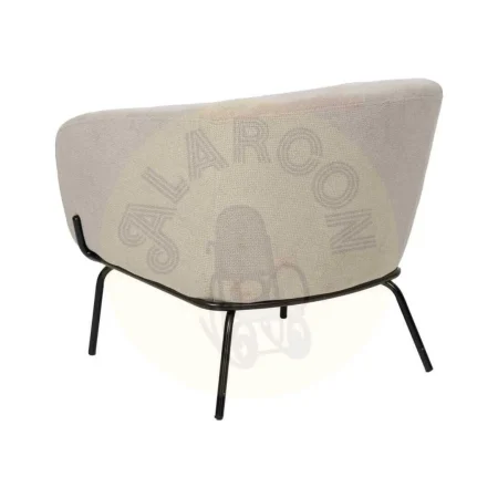 Sillón beige tapizado en tejido poliéster con patas metálicas 77x72x68cm - Ixia - 612551IX - foto-secundaria-2